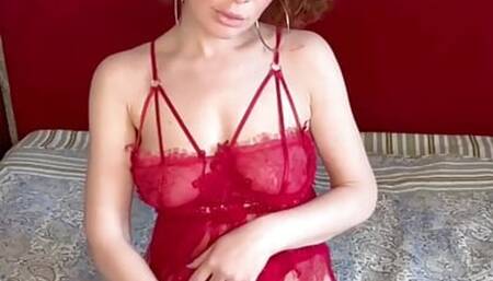Sexy Mom in Red Lingerie Want Be Fucked So Hard in All Her Holes