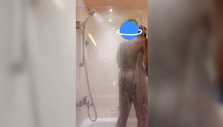 Taking a shower