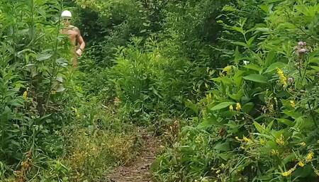 Running around naked outside!