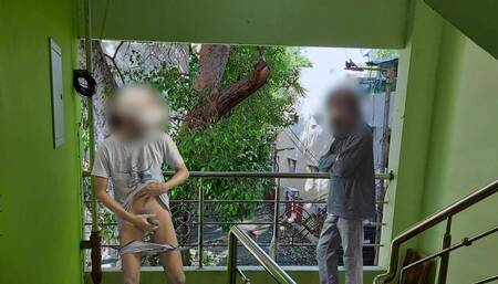 I met new friend on the balcony Stranger man became good friend