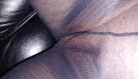 Dirty whore sub plays with her tight pussy in nylon tights