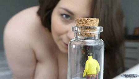 Tiny Man Trapped In A Glass Jar