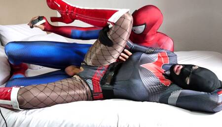 191 Nora Fox fishnet and Tan shinny nylon