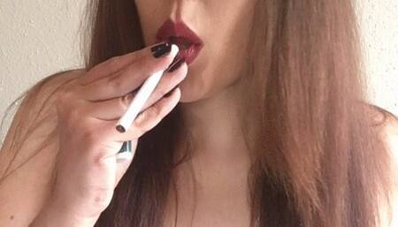 Goddess D Smoking White Filter 100 in Fishnet Top