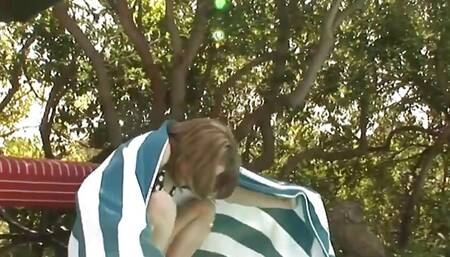 Kelly Klass Is Heavily Pregnant as She Undresses Outside and Masturbates