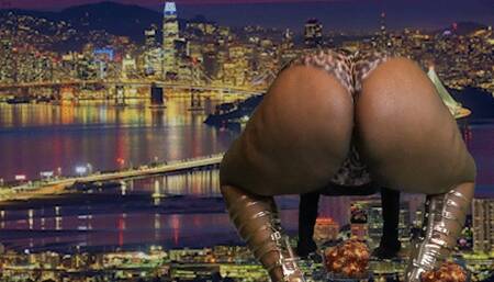 Giantess Colossal Ass Shakes, Jiggles and Bounces on Pathetic Tiny City 1080 smaller