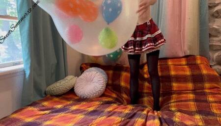 Riding and grinding on a Cattex 35’’ heart balloon and a Cattex 32’’ long neck