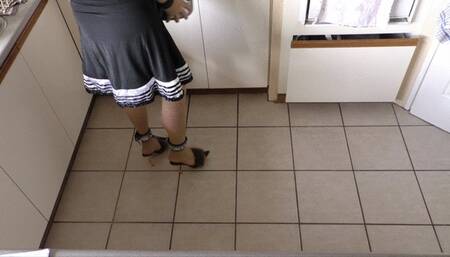 High Heel Sissy Maid Kitchen Duties