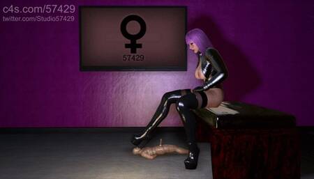 Tiny Slave Cums For Giantess' Boots & Stockings (Almost Gets Crushed)