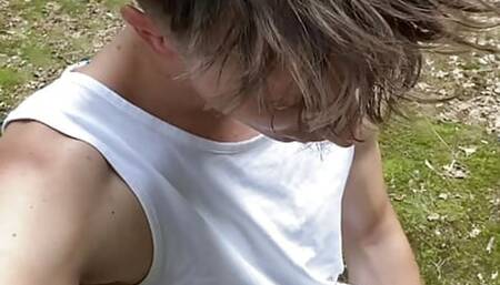 stepbrother sucks my dick in the woods and cums on his face