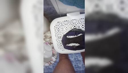 Wife sexy lingerie after work cumshot