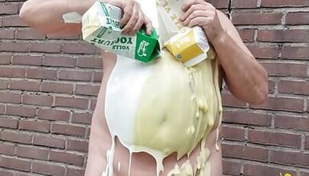 Messy with yogurt
