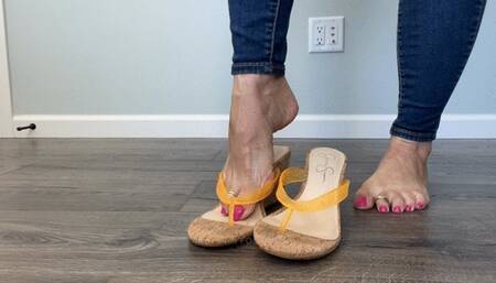 Walking & Modeling Wedge Thongs