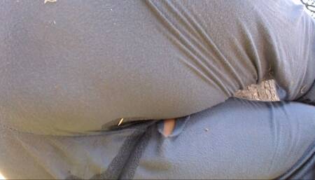 I break a pair of gym pants and piss inside in the public park - Video re-edited in 1080HD