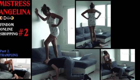 TRAMPLING by FINDOM after having done her online shopping (HD)