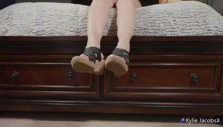 Strappy Sandals Foot Fetish Shoeplay - Kylie Jacobsx - MP4 720p HD