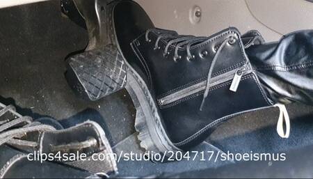 Car drive pedal pumping with Boots