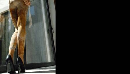 Sheer Pantyhose under Sheer Leggings [ShortEdit]