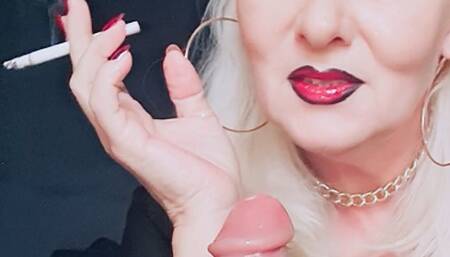 Hard spitting on slave cock while celebrating my EVE 120s