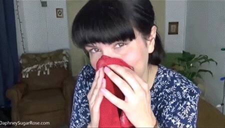* 854x480p * 10 Days of Sneezes & Snot Filled Nose Blows on Big Red Hanky ,Pt 10