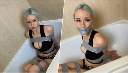 Lilly in: Spy Got Taped Up, Tape Wrap Gagged and Questioned! (4K)