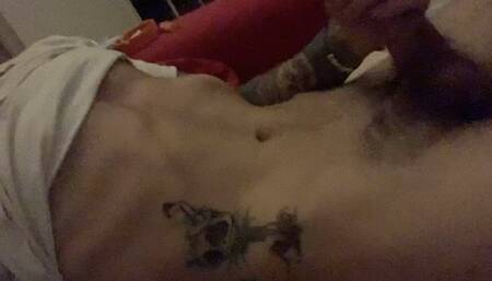 Cumshot on abs