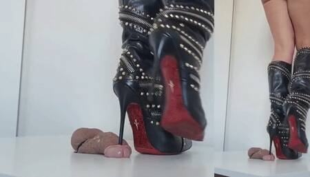 Lady Latisha - CBT Trample Board - Cesare Paciotti Stiletto Boots - FHD (splitscreen)