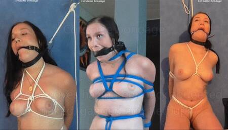 Adriana loves having her neck squeezed naked, gagged and tied up