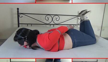 In bondage for my Master Nero 3 (jeans and white Converse sneakers)