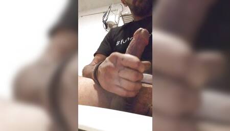 Stroking cock