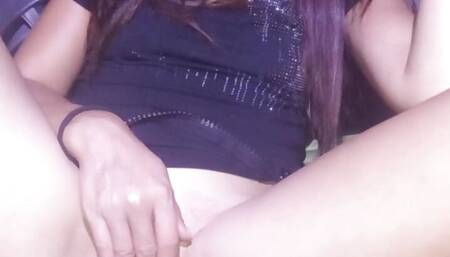Caught me masturbating he touches me And I give them a handjob with a cumshot on me