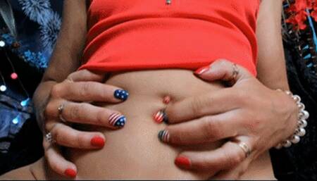 USA Star Belly Ring Fingering (HD) WMV
