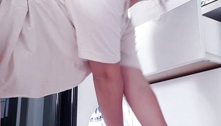 Trying to sneak moms dildo back but caught her fucking! Had to listen & fuck myself