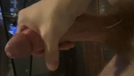 Hung daddy dripping precum as he strokes his 9 inch cock