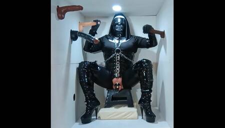 Corrupted fetish nun worships and pleasures cocks in a gloryhole