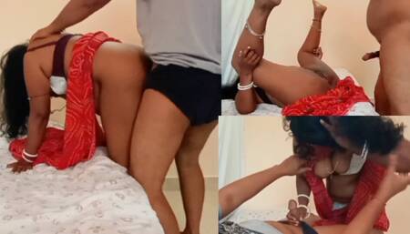 DESI PINK SAREE BHABHI DOGGY STYLE FUCKING DICK SUCKING TIGHT PUSSY PUFFY NIPPLES SUCKING WITH STEPBROTHER DESI SEX MOODS