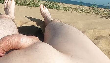 Visiting the nude beach and getting hard