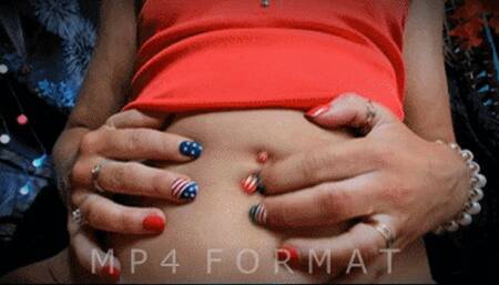 USA Star Belly Ring Fingering (HD) MP4