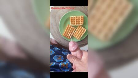Master Ramon jerks his horny warm milk onto your breakfast waffle, eat it!