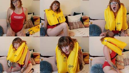 Lifeguard Inflates Airplane Life Vest