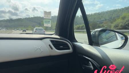 Masturbation in the car, on the highway - arab amateur SweetArabic