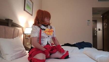 Jpanese crossdoressor Honoka08 masturbates with cosplay