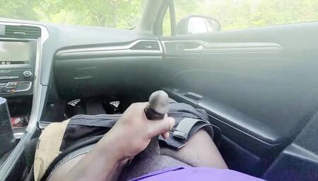ZZ explodes with cum in car