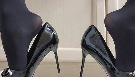 New Heels & Pantyhose cum