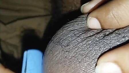 Girlfriend stroked my cock hair