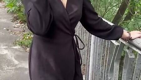 walk in the park and blowjob with 18 year old wife with continuation of blowjob at home