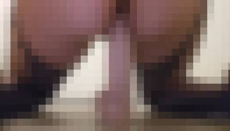 Close up small pussy riding huge dildo ????????