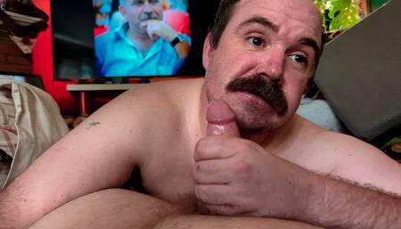 "Man Safari" Sexy bear Rusty Piper jerked by moustache daddy Don K Dick until they decide to fuck the cum out - cornfedMTdads