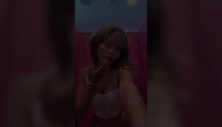 Emma Thai Fucking Herself with Fingers in Airport Toilet