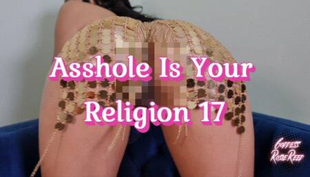 Asshole Is Your Religion 17- Ebony Femdom Goddess Rosie Reed's Devotional Shiny Ass Worship Asshole Worship Religion- 1080p HD